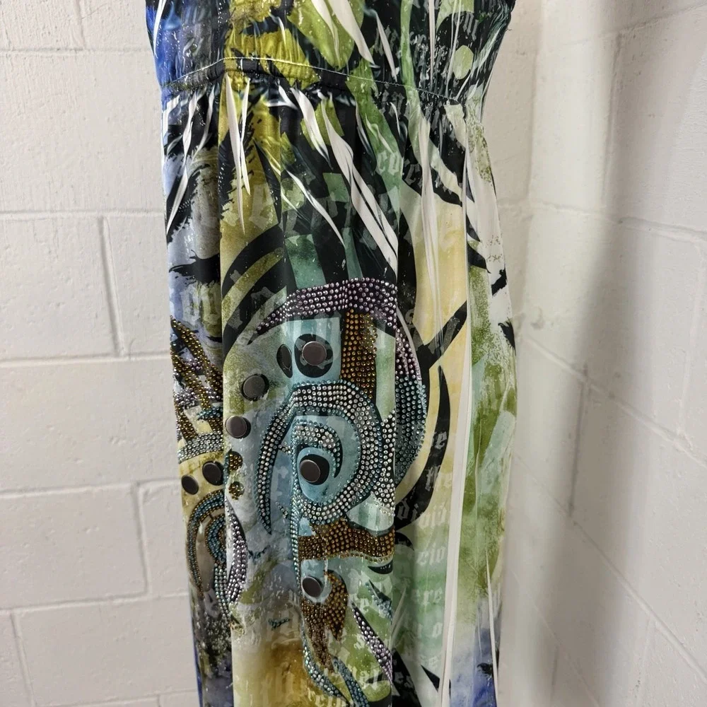 S-Twelve Babydoll Dress Y2K 90s Rhinestone Tattoo Fairy Grunge Whimsigoth Edgy L - Picture 7 of 14